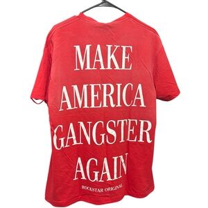 Red Rockstar Original distressed streetwear tee